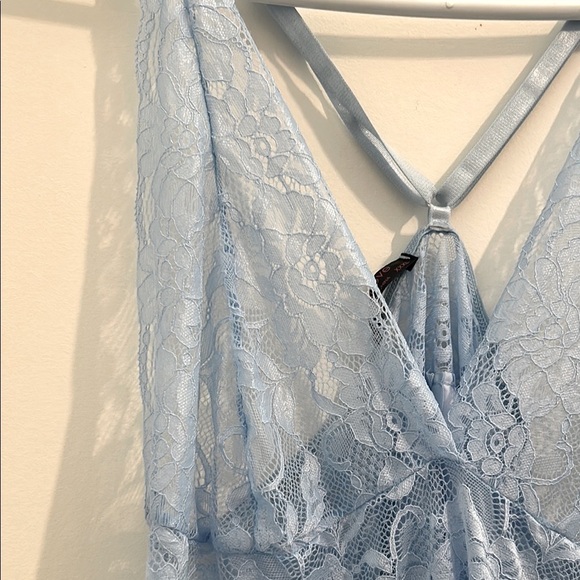 Avidlove Lingerie 2 Pc. Babydoll Strap Chemise Lace V Neck Teddy Sleepwear - Picture 12 of 15